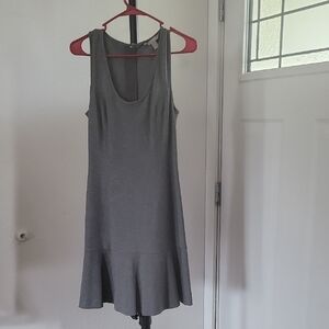 Banana Republic Gray Ruffled Tiered Mini Dress